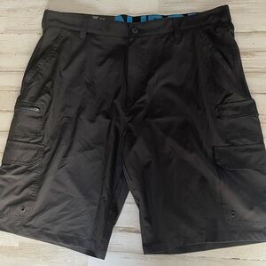Iron Co Shorts Men's Size 40 Stretch Performance Hybrid Cargo Blacksoot